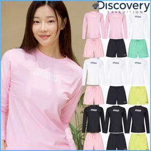 디스커버리 여성 반바지 루즈핏 래쉬가드세트 DWSW66043,DWSB72043