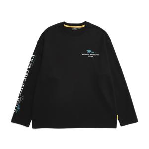 내셔널지오그래픽 N233UTS040 컨셉 그래픽 세미오버핏 긴팔 라운드티 CARBON BLACK