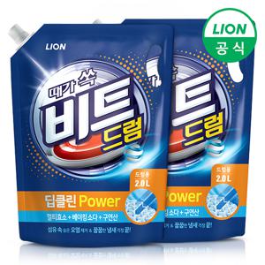 비트 세탁세제 딥클린파워 액체 2L리필드럼 2개
