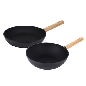 [BRK] 노르딕우드 후라이팬 2종세트(28cm+웍28cm)+튐방지뚜껑