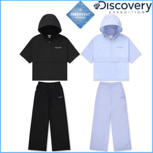 디스커버리 여성 우븐 후드 루즈 트레이닝세트 DWTR96043,DWTP91043