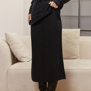 [최초가 75000원] 울 케이블 니트 스커트