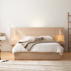 스테이 호텔 LED 조명 수납 침대Q/K+협탁 2EA/착불배송