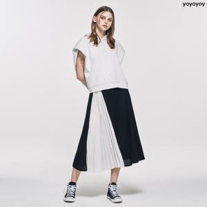 yoyoyoy여성[최초가 129,000원] 배색 포인트 플리츠 스커트_AI02WNPSK03