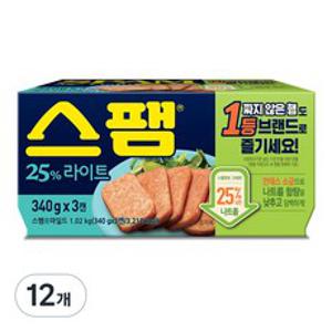 스팸 25% 라이트, 340g, 12개