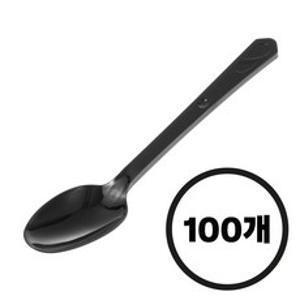 코멧 심플한 일회용 개별포장 숟가락 블랙, 1개입, 100개