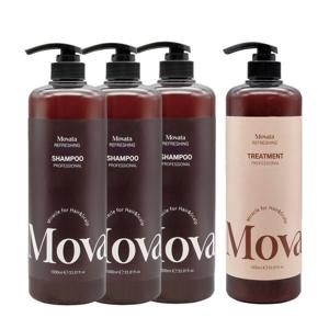 모바타 프로페셔널 대용량 약산성 샴푸3개+트리트먼트1개 1000ml 4개