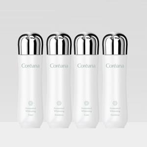 코리아나 발효화이트닝 2종세트 1+1 (토너2개+에멀젼2개) + 증정 (세니떼 유브이 선스틱1개)
