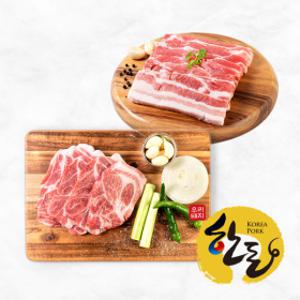 (신선집중) 국내산 냉장 한돈 삼겹살/목살 1kg (500g+500g) 옵션선택