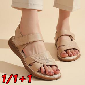 1/1+1여성 샌들 여름  캐주얼 플랫 샌들 가볍다 여성 샌들 여름에 어울리다/다양한의상