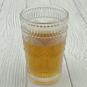 태양 꽃 양각 내열 유리 컵 380ml/글라스/에이드/맥주/비어/홈카페/카페/양주잔/음료/커피잔/하이볼/물/잔