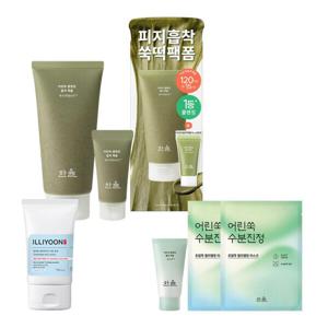 한율 쑥떡팩폼 클렌징 120ml+15ml +일리윤 세라마이드 아토 로션 50ml