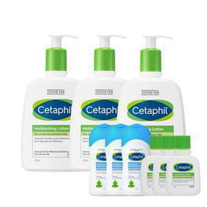 세타필 로션 473ml 3개 +세타필 모이스춰라이징 로션 29ml 3개+갈더마 미니 바디워시 50ml 3개