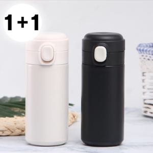 1+1 고급 스텐 원터치 텀블러 320ml 420ml 보온병 보냉병 (2color)