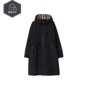 버버리 뉴 BIRLEY 나일론 소매로고 롱 후드 여성 바람막이 블랙 81040931 80842671 명품직구 관부가세 포함