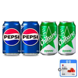 펩시콜라 12개 + 칠성사이다 12개 355ml 총 24캔 + 위생장갑 150매