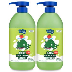 키즈 베이비로션 유아 어린이 로션 약산성 대용량 1000ml 2개 페이스 바디 겸용 아기