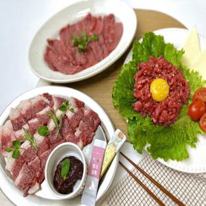 당일도축 당일작업 국내산 한우 사시미세트 450g 뭉티기 육회 차돌사시미