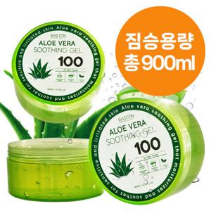 게스통 알로에 베라 100 수딩젤 300ml 3개 알로에젤 피부 쿨링 진정 총900ml 짐승용량