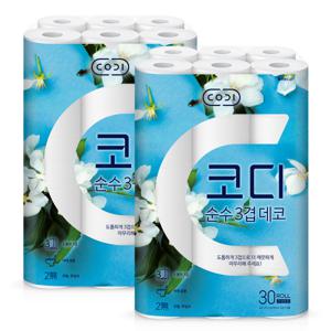 코디 순수 3겹데코 27m 30롤 2팩