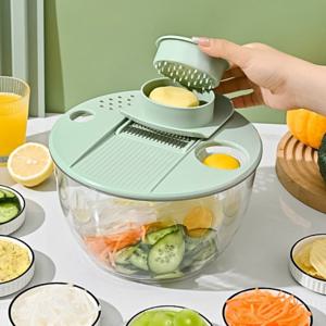 다용도 대용량 야채탈수기 야채절단기 5L + 6종칼