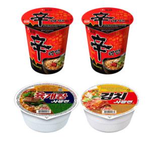 신라면컵 12개 + 육개장컵 6개 + 김치사발면 6개 (총 24개)