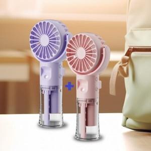USB 휴대 일반형/1+1 미스트 4단계 풍량조절 미니 휴대용 무선 선풍기 F4