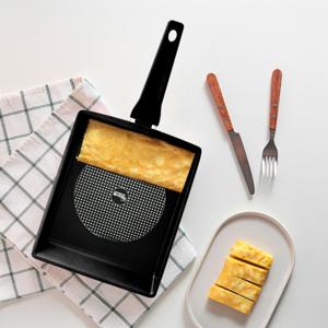 키친아트 다이아몬드코팅 골드핏 사각 모닝팬 24cm