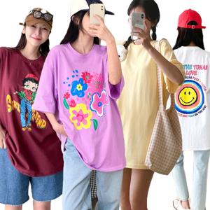 (스타배송+무료반품)8900원 균일가 미라클코지/빅사이즈/여성/티셔츠/롱티/루즈핏/박스티/반팔티/오버핏