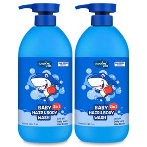 (오늘만 1개 7490원)키즈 올인원 샴푸 바디워시 대용량 1000ml 2개 탑투토워시 어린이 베이비 아기
