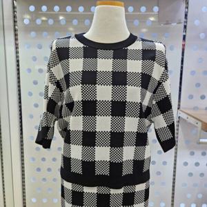 [파사디](양산모다)체크자가드5부 소매니트P24SKP315S