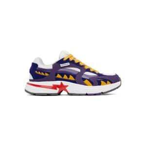 25 FW BAPE 남성 블루   퍼플 샤크 스타 US M1 스니커즈 251546M237007