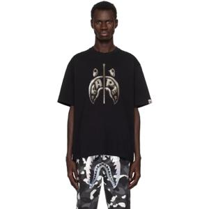25 FW BAPE 남성 블랙 매드 샤크 포토 프린트 루즈 핏 티셔츠 251546M213021