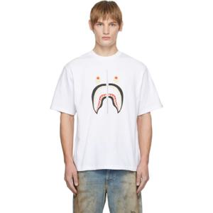 25 FW BAPE 남성 화이트 샤크 차이나 티셔츠 251546M213051