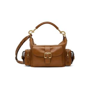 25 FW 끌로에 여성 탠 버팔로 가죽 카메라백 251338F048020