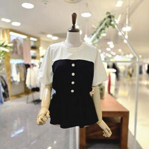 [멜로디가든]M25M4M124_요꼬스팅R배색티셔츠