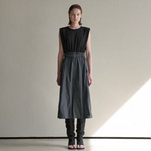 [나인][나인](OP-6162)JERSEY MIX TAFFETAS DRESS