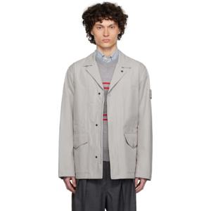 25 FW 스톤아일랜드 남성 그레이 코튼 캔버스 재킷 251828M180067