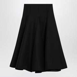 발렌티노 블랙 실크 플라운스 스커트 5B0RAC181CF 0NO