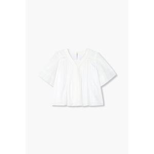 [보브] 레이스 디테일 크롭 블라우스 (7195260100)
