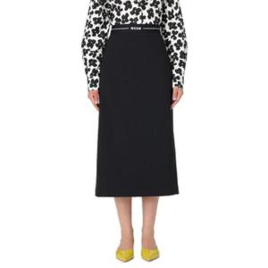 MSGM 로고 허리밴드 지퍼 미디 스커트 3841MDD17257127 99 TP941096154