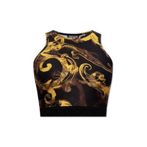 Versace 진스 꾸뛰르 매거진 프린트 민소매 크롭 탑 76HAM227JS292 G89 TP942910663