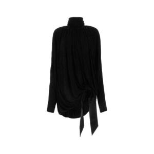 Saint Laurent 하이넥 플리츠 셔츠 759909Y6H33 1000 TP935314690
