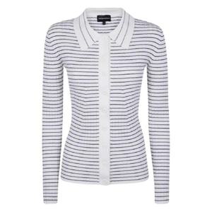 25 FW 엠포리오아르마니 스트라이프 폴로 넥 가디건 EW001261AF18758 TP440757902