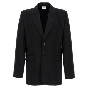 VETEMENTS Logo Embroidered blazer UA65JA710BBLACK