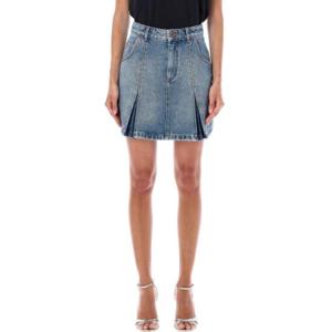 Balmain 플리츠 데님 미니 스커트 BF1LB900DD62 6FF TP946315807