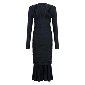25 FW 로베르토 카발리 주름 디테일 미디 드레스 VWT153LL002 TP441147285