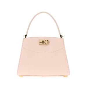 SALVATORE FERRAGAMO Pastel pink leather small Studio Box handbag 21A210786123 BALLET