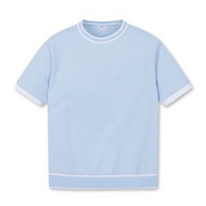 [잭니클라우스]여성 로고 자가드 라운드넥 반팔 티셔츠  LWTAM24481LBX