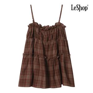 [르샵] 체크 프릴 캉캉 뷔스티에 블라우스 (BP7BL070A)